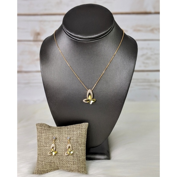 Simple Feather Boutique Jewelry Light Yellow Crystal Butterfly